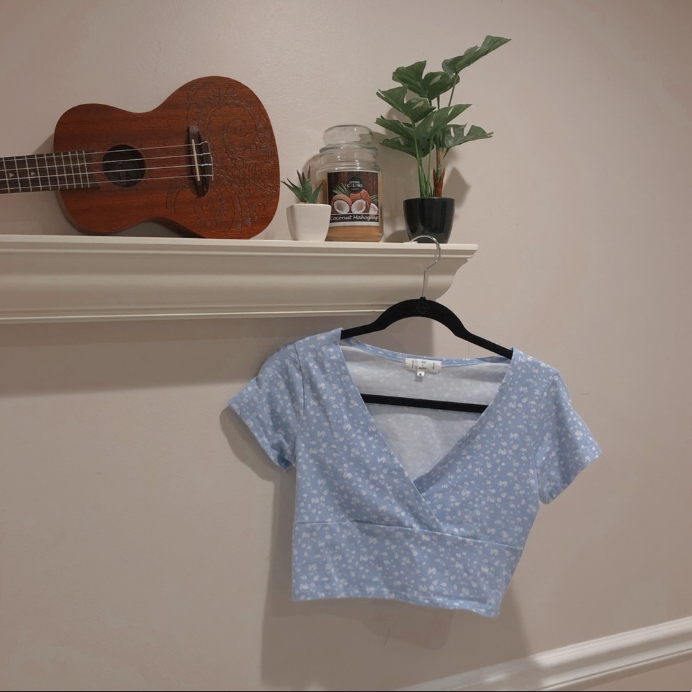 Light blue crop top